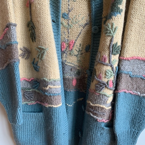 Floral Knit Women's wool Sweater - Picture 7 of 16